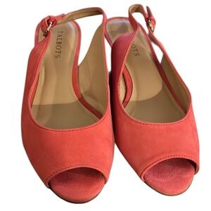 Talbots Suede Sling Back Shoes Sz 8.5M